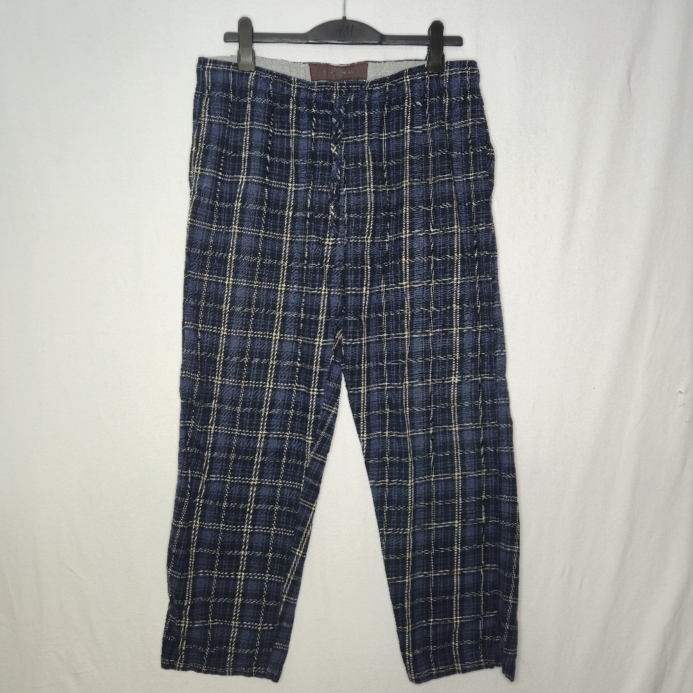 Black Brown 1826 Men's Pajama Pants Blue Gray Plaid Size Large